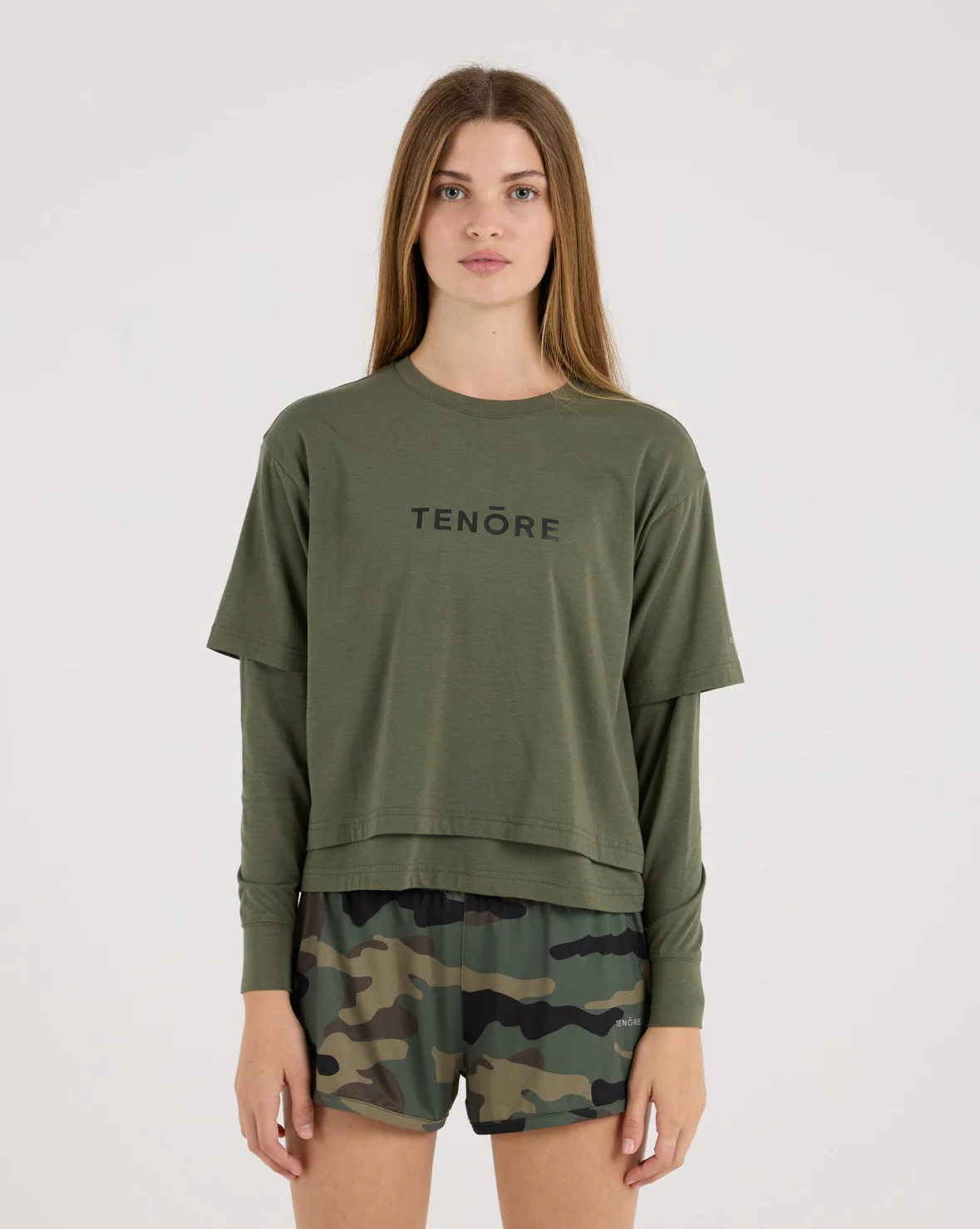 Cropped Double Layer Tee