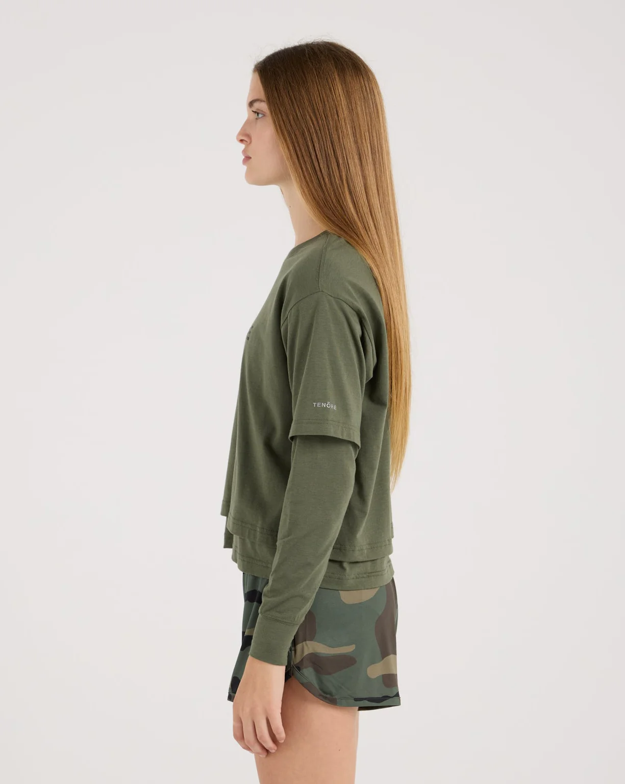 Cropped Double Layer Tee - Image 2
