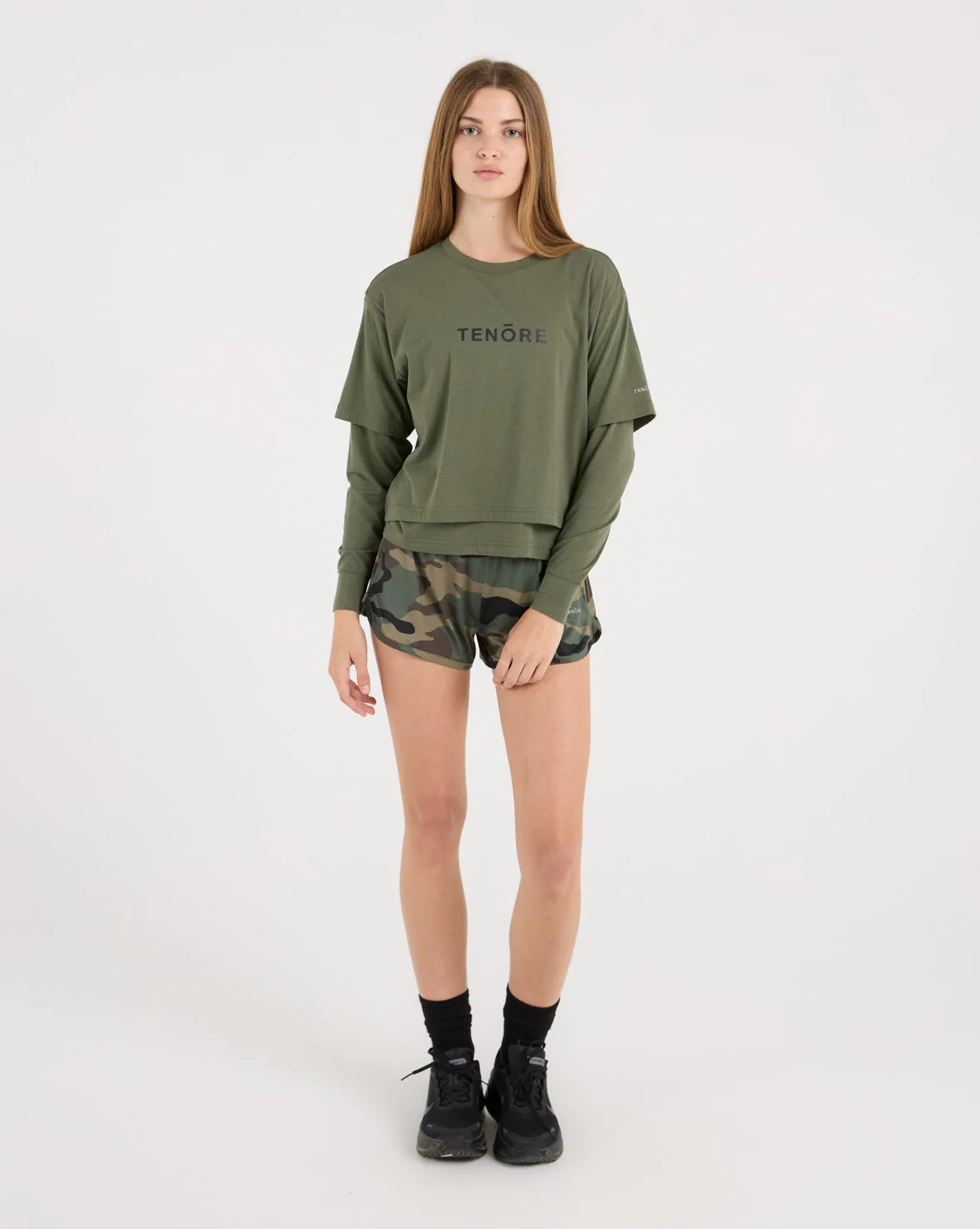 Cropped Double Layer Tee - Image 4