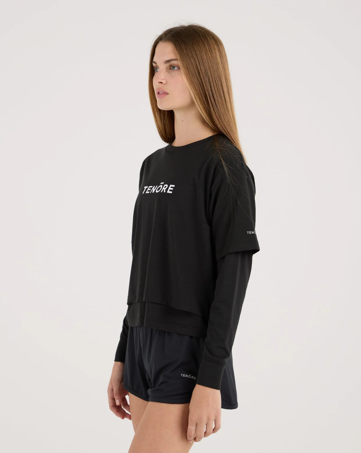 Cropped Double Layer Tee - Image 2